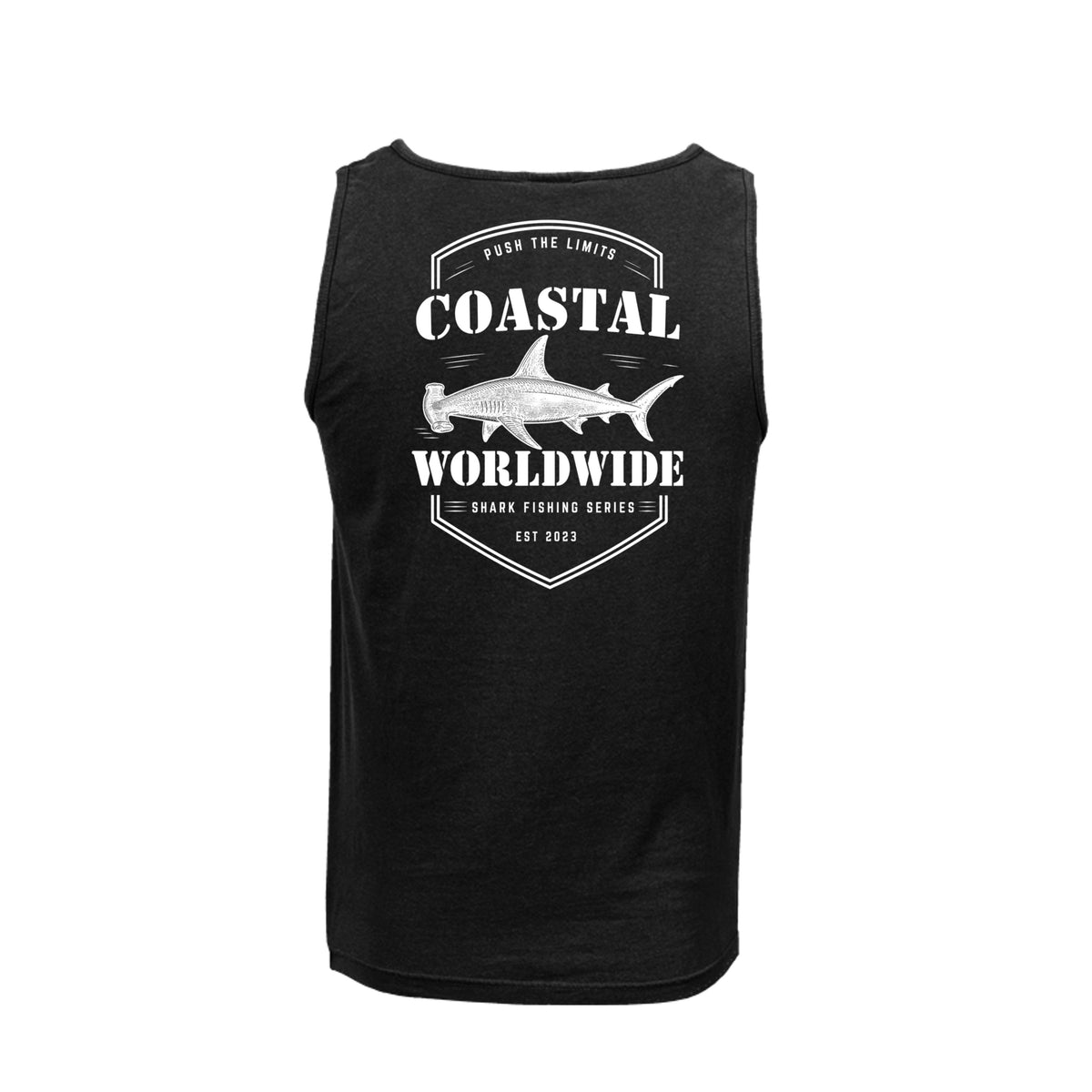 Shark Series Comfort Tank in Black, back view