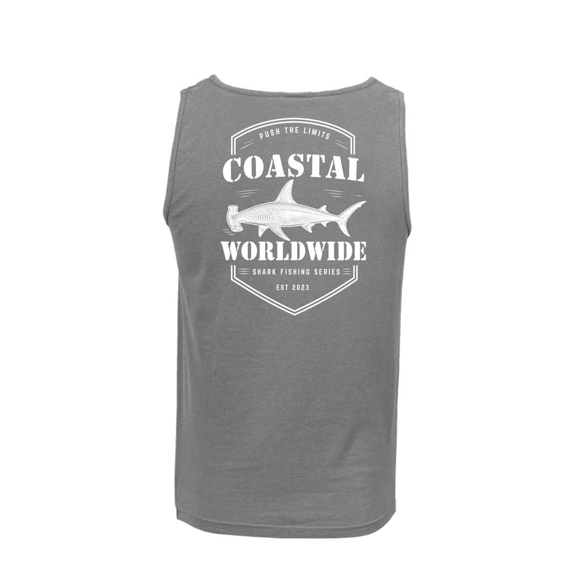 Shark Series Comfort Tank in Grey, back view