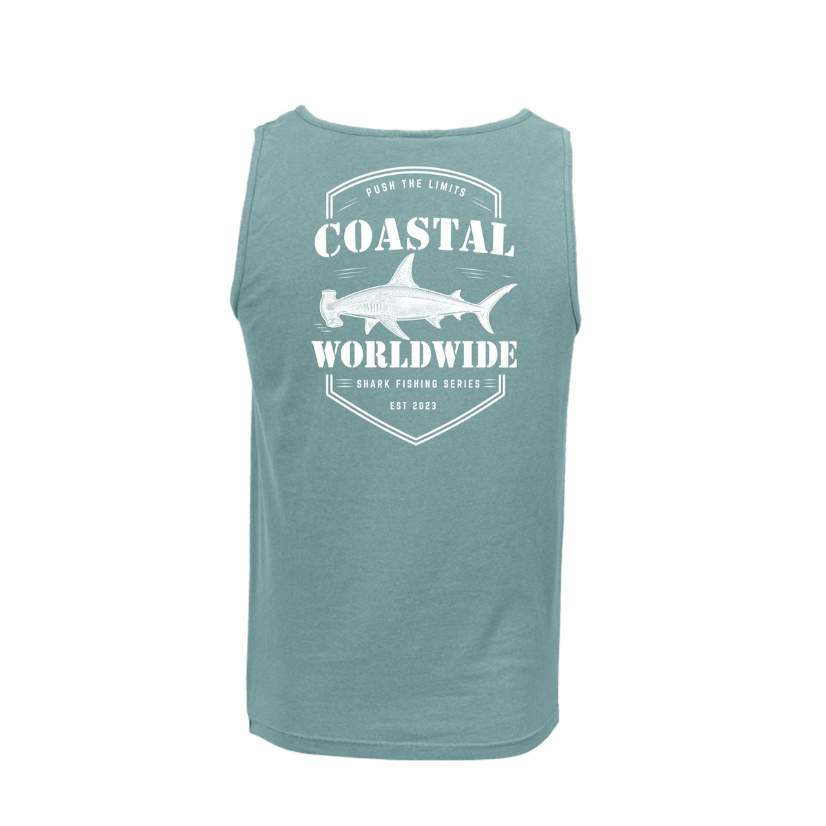 Shark Series Comfort Tank in Seafoam, back view