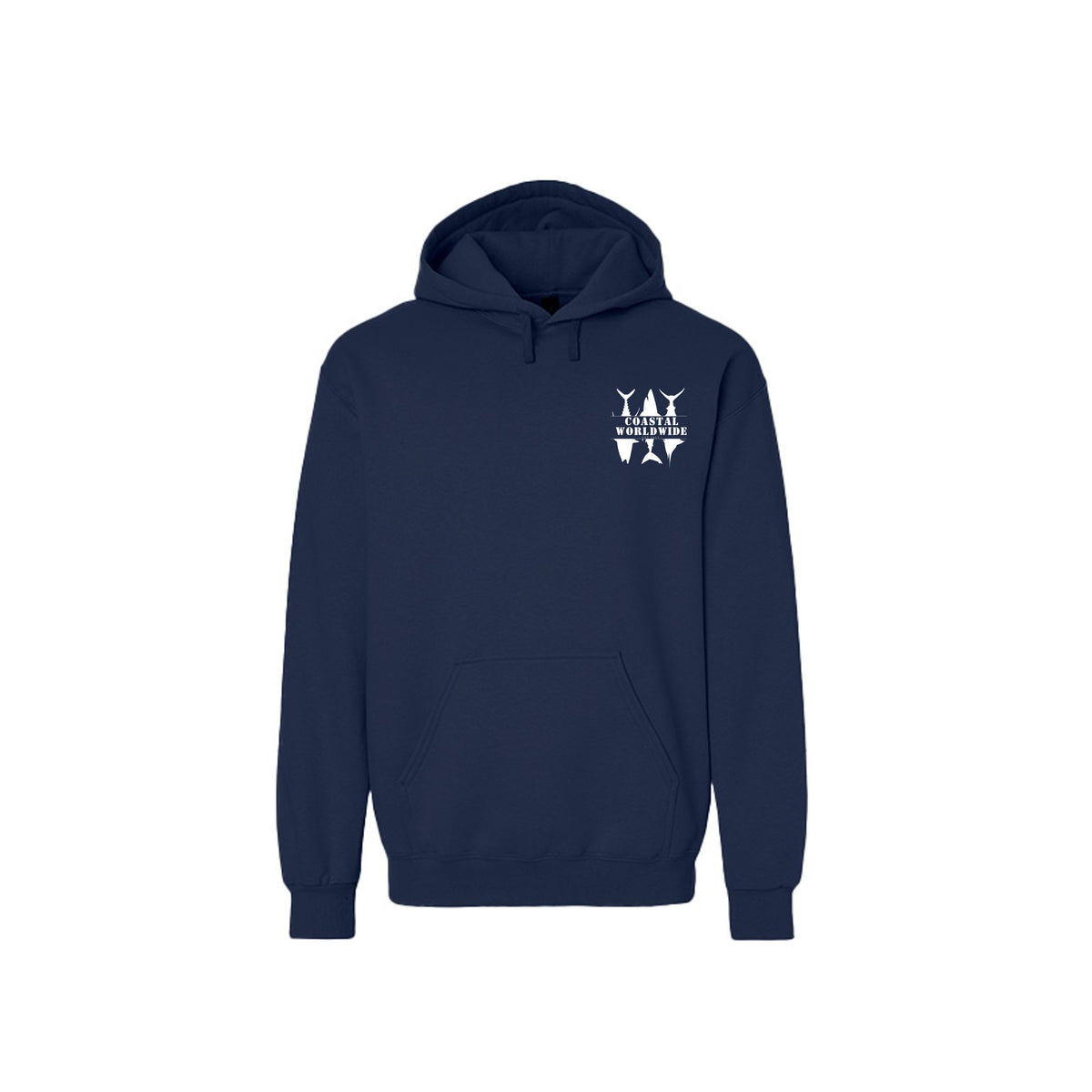 Shark Series Sweatshirt in Blue Dusk, white ink, front view