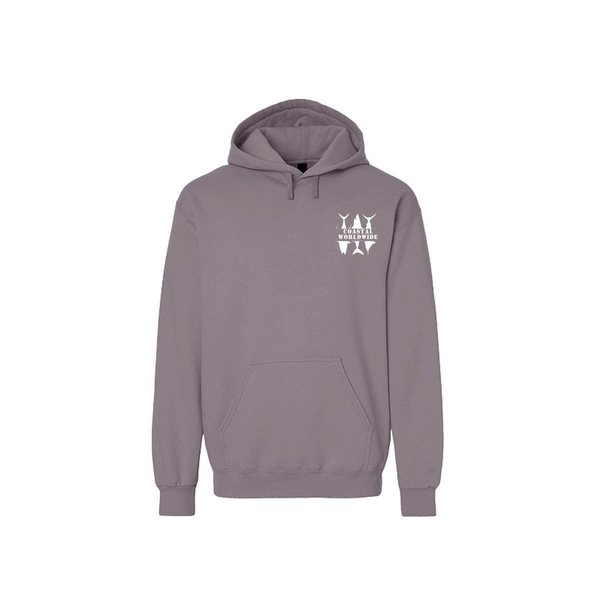 Shark Series Sweatshirt in Gravel, white ink, front view
