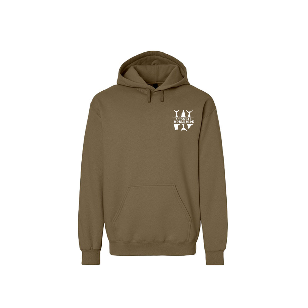 Shark Series Sweatshirt in Olive, white ink, front view