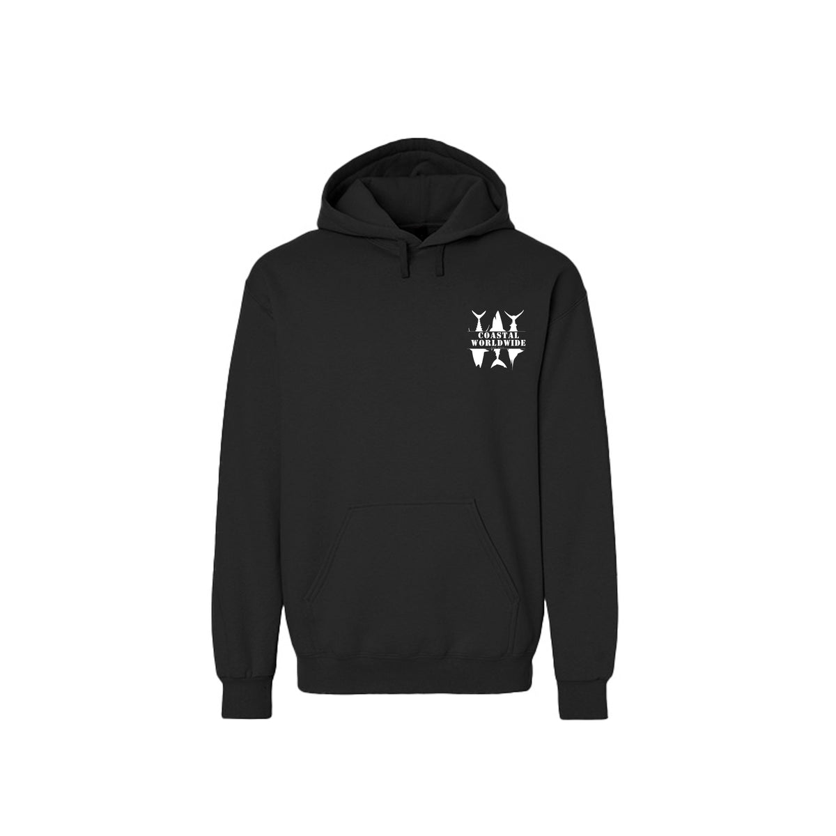Shark Series Sweatshirt in Pitch Black, white ink, front view