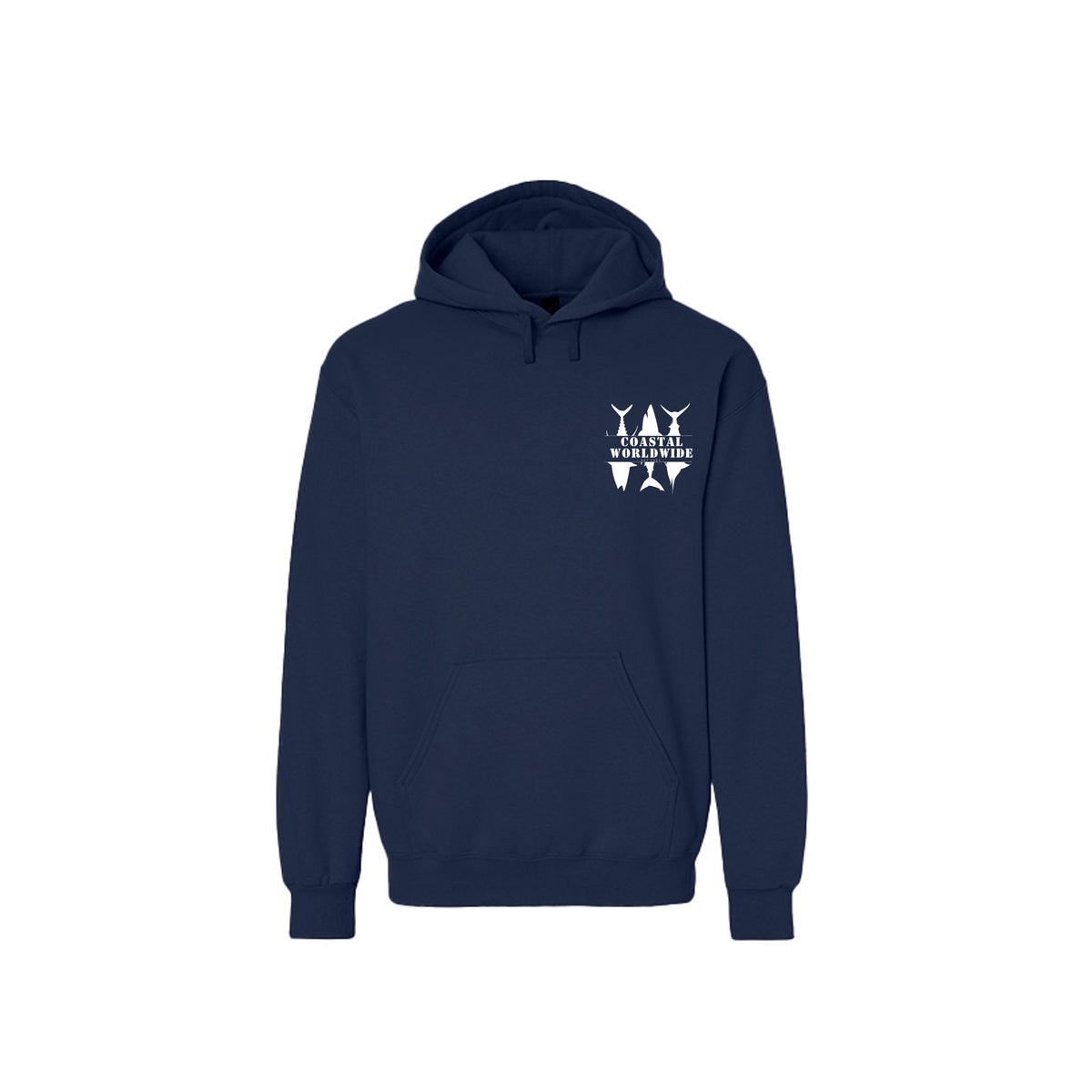 CWW Series Sweatshirt in Blue Dusk, white ink, front view