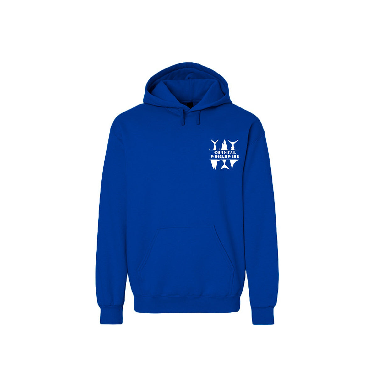 CWW Series Sweatshirt in Deep Royal, white ink, front view