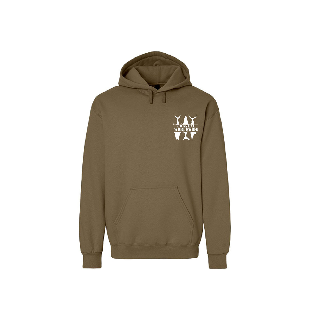CWW Series Sweatshirt in Olive, white ink, front view