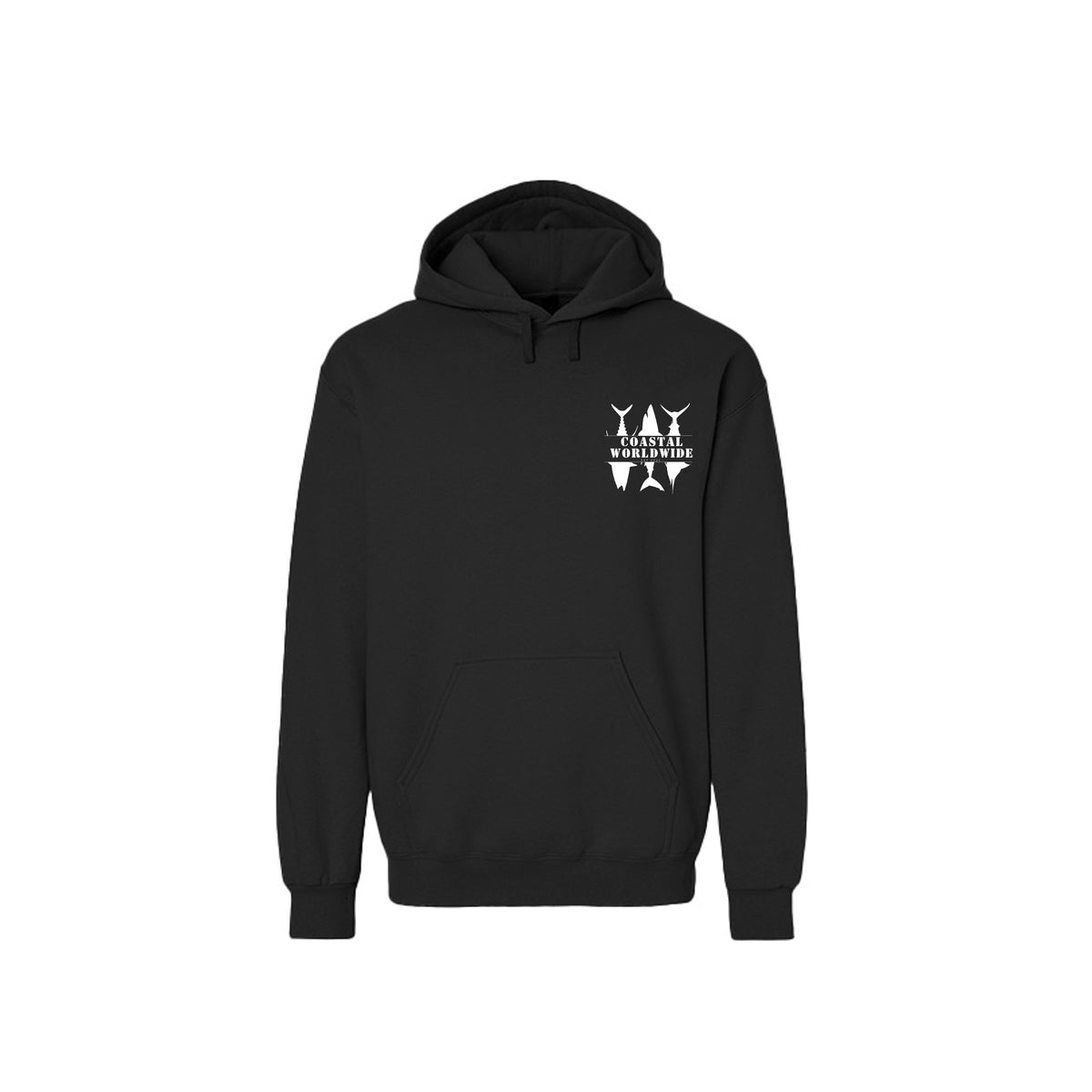 CWW Series Sweatshirt in Pitch Black, white ink, front view