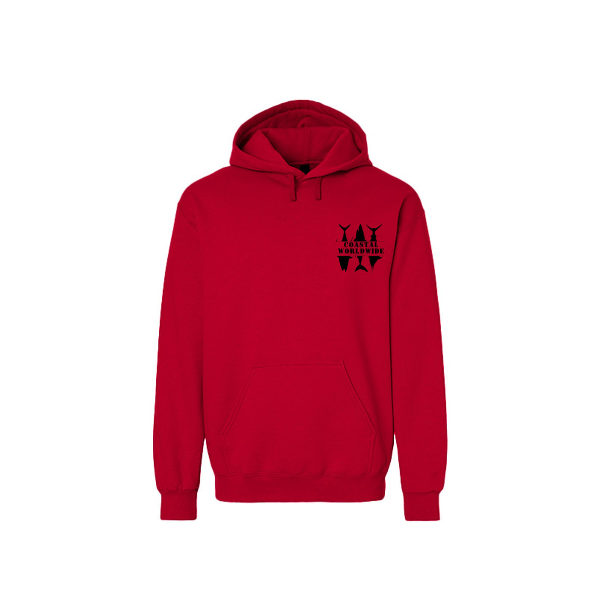CWW Series Sweatshirt in Cherry Red, black ink, front view