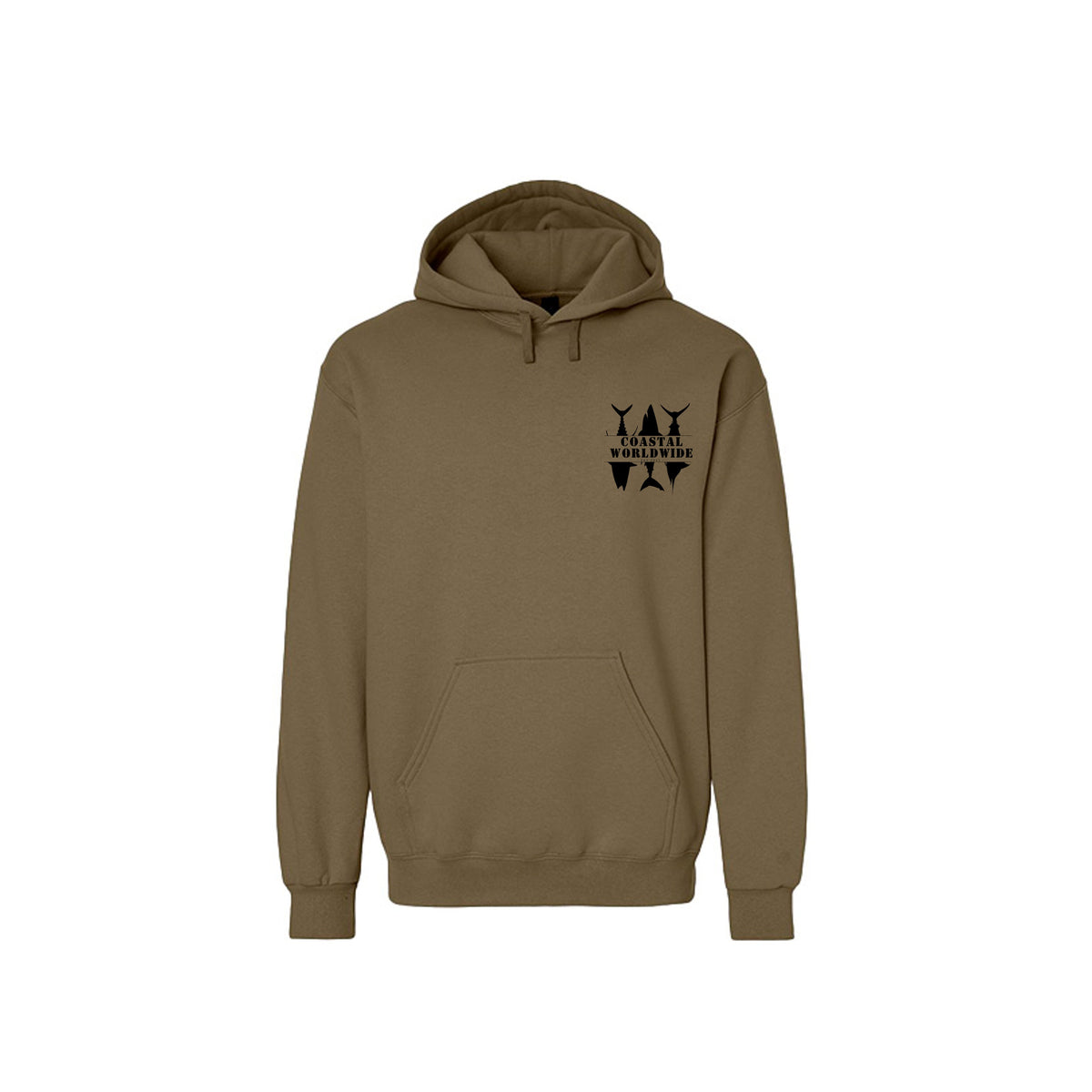 CWW Series Sweatshirt in Olive, black ink, front view