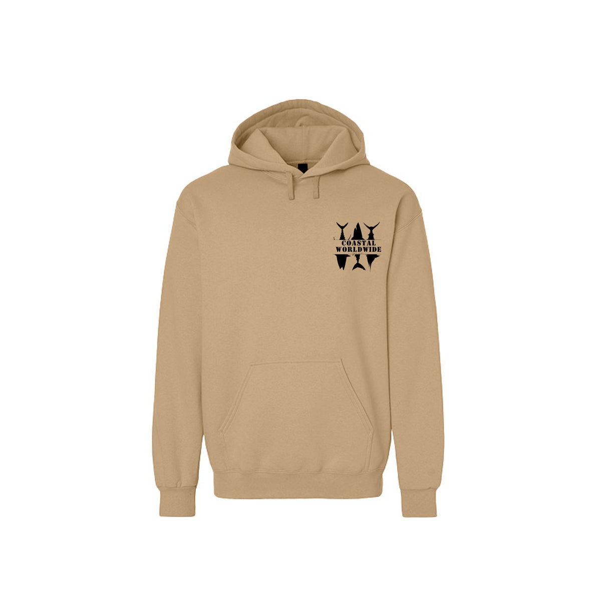 CWW Series Sweatshirt in Tan, black ink, front view